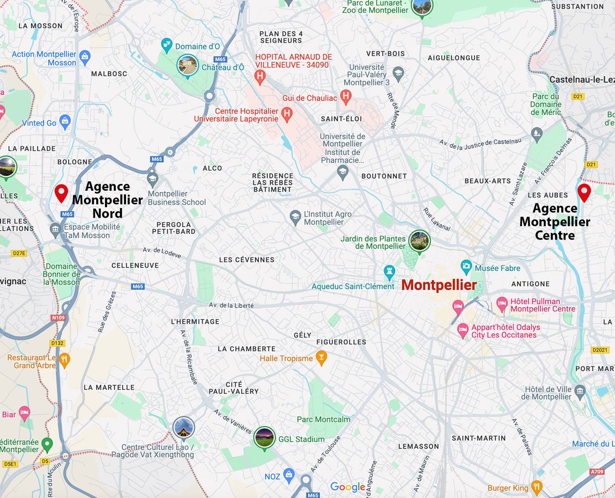 Carte des deux agence